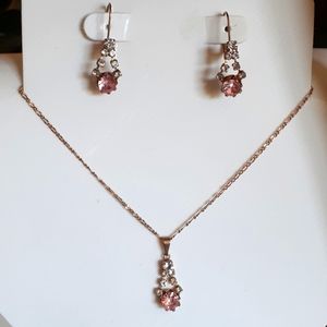 14K Gold Plated Earrings & Necklace Set